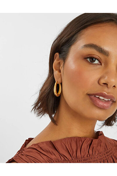 Accessorize Z Large Oval Küpe Altın Kaplama
