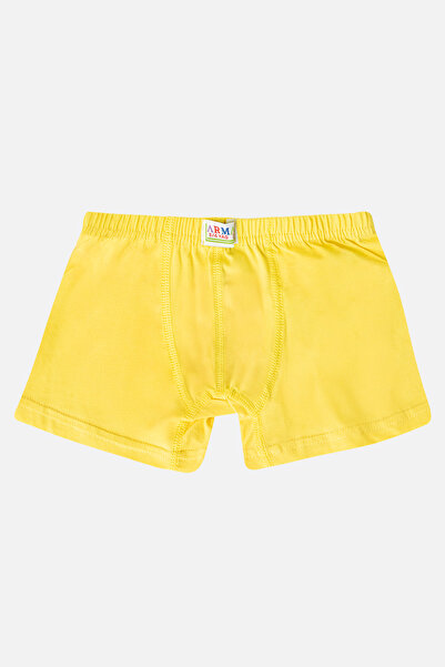 Arma Yıldız Boy's Plain Cotton Lycra Yellow Boxer Pack of 6