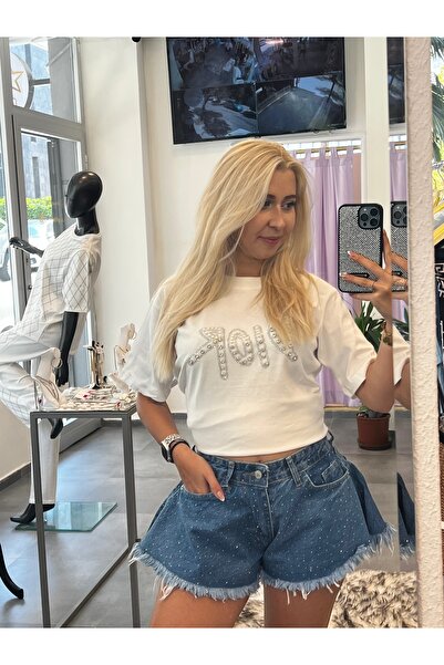 GERONİS Taşlı etek şort