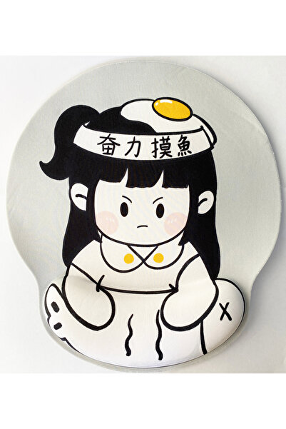 Daytona Desenli Ergonomik Desenli Mouse Pad Açık Gri - Japon Anime Kız