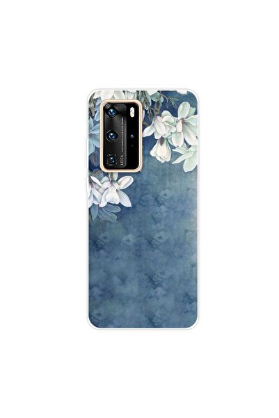 Atlas Husa HUAWEI P40 Flowers 3D (Albastru)