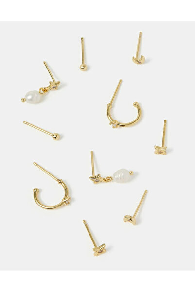Accessorize Z İnci Küpe Seti X 5 Altın Kaplama