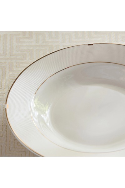 Home Box Gold Rib Soup Plate - 20 cm