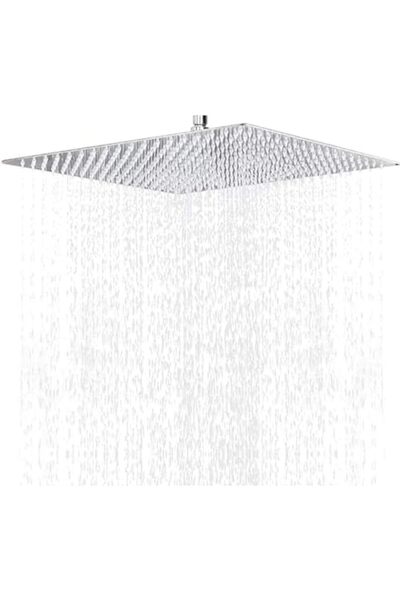 fitto Rain Shower Head, 16 Inch Square High Flow Stainless Steel Shower Head