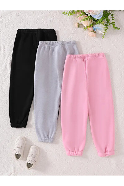 MORNİNG KİDS Lányoknak 3 darabos csomagban, Capy Bara nyomott mintás, kétszálas, bordázott melegítőnadrág