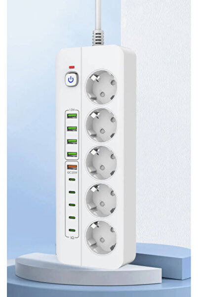 ROSE TEKNOLOJİ ROSE TEKNOLOJİ AKIM KORUMALI 5 PRİZ / 5 USB / 5 TYPE-C GİRİŞLİ 2 M UZATMA KABLOLU PRİZ