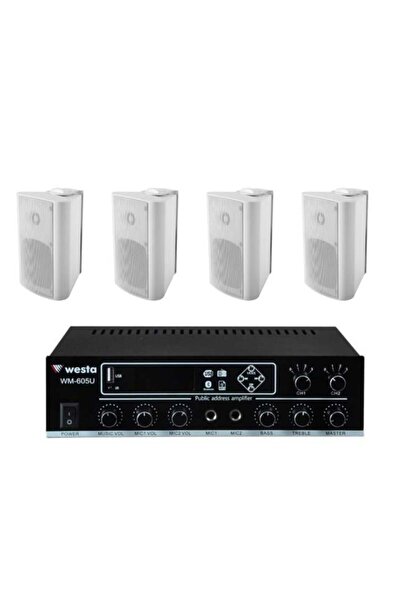Westa 4 Adet 6,5'' Profesyonel Cafe, Okul , Mağaza Ses Sistemi, Amfi ve Hopar...