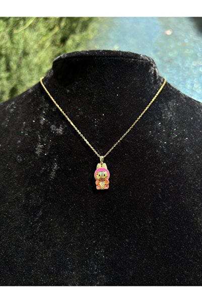 Kokoş İşler Pembe labubu çelik kolye