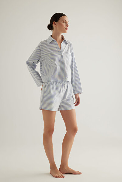 Hays Kadın Çizgili Dokuma Cepli Şort Pijama Altı