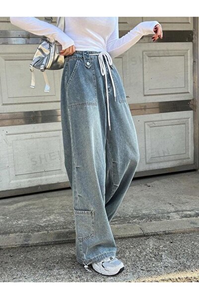 Touz Moda Y2K Baggy Detail Jean με τσέπες