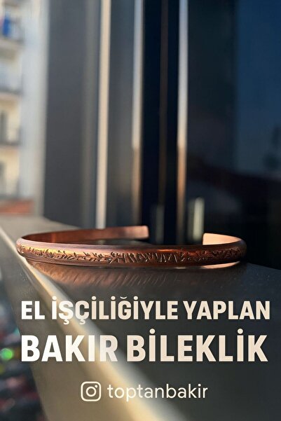 aslimucize İŞLEMELİ SAF BAKIR Bİleklik