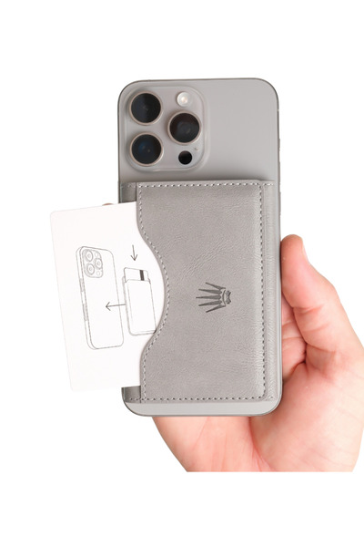 WATCHOFROYAL Storm Gray Magnetic Adhesive 5 Chamber Magnetic Card Holder