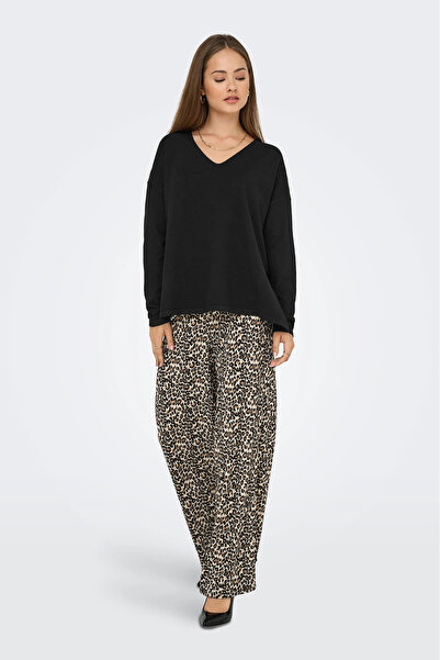 ONLY Pulover tricotat Onlamio oversize cu decolteu în V pentru femei 15340735 negru