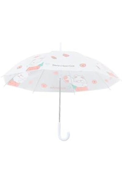 Alsaqer Kids Transparent Rain Umbrella – Cute Cartoon Printed Clear Umbrella for Boys & Girls, Lig