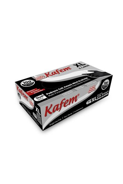KAFEM Multi-Purpose Black Nitrile Gloves (XL) 100 Pcs