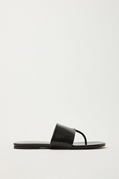 LUTVELIZADE Παντόφλες 2503 - Μαύρες σαγιονάρες με χοντρό λουράκι για γυναίκες...