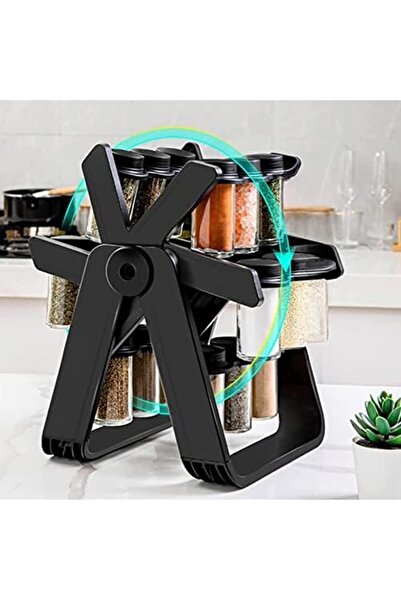 Generic Revolving Spice Rack Set, 360° Rotating Ferris Wheel Seasoning Organizer with 18 Empty Spice Jars