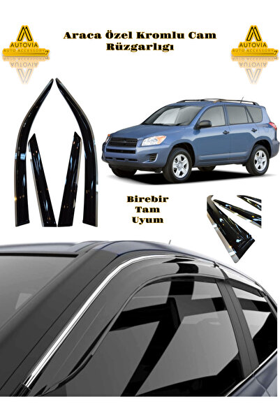Autovia Toyota Rav 4 2006-2012 Arası Araca Özel Kromlu Cam Rüzgarlığı 4lü