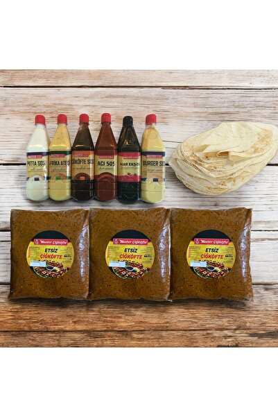 Master Çiğ Köfte 3 kg çiğköfte 50 adet lavaş 1 adet seçeceğiniz sos