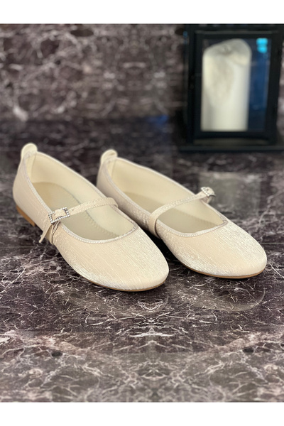 Ghattix Women's Round Toe Ballerina Single Buckle Ballerina