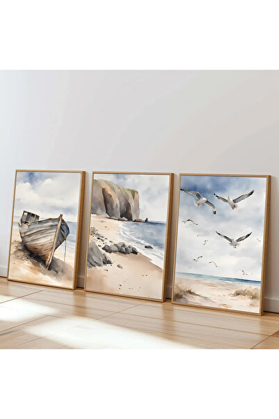 Dekorsiahome 3-dijelni set slika za dnevnu sobu, hodnik i kuhinju sa drvenim ...