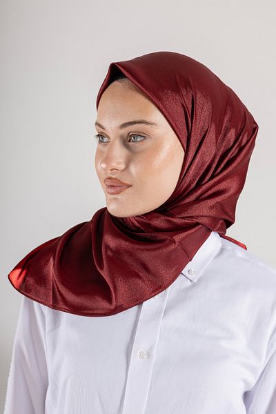 Akel Plain Crystal Fabric Scarf - Non-Slip, Stylish, Tok Standing |   Daily & Evening Dress Compatible