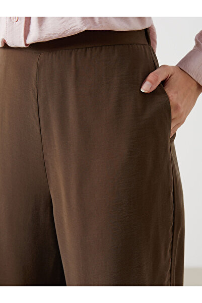 LC Waikiki Satin Women's Trousers with Elastic Waist