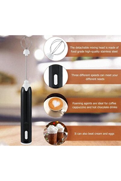Generic MEOKO Milk Coffee Frother, USB Electric Whisk Egg Beater Handheld Drink Frappe Mixer