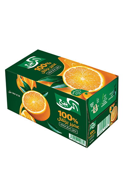 Al Rabie عصير برتقال، 185 مل × 18