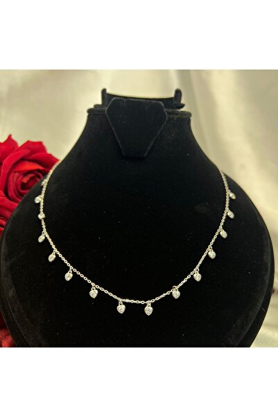 Victoria Kalpli Kadın Kolyesi 925 Ayar Gümüş Rodyumlu Zirkon Taşlı