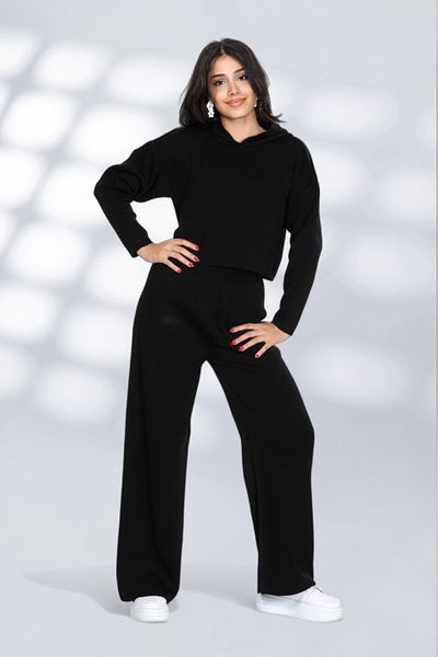 NEWCO Hooded and Mini Sweat Bottom Top Modern Stylish Design Knitwear Set of Two