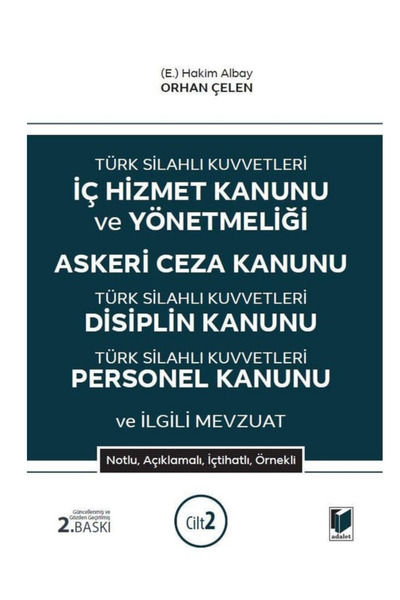 Adalet Yayınevi Türk Silahlı Kuvvetleri İç Hizmet Kanunu/ÖZEL BASKILI KRAFT D...