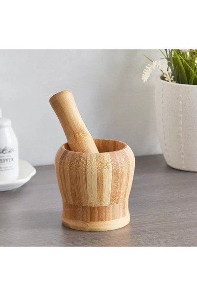 Home Box Bamboo Mortar Pestle