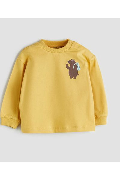 LC Waikiki Lcw Kidssari Crew Neck Printed Baby Boy Sweatshirt and Pants 2 Piece Set