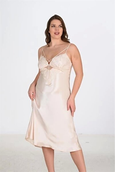 Litae 2-Piece Ivory Dressing Gown Set Big Size 6222