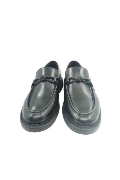 Oneka Shoes Men's Casual Loafer Leather Buckle Black Napa 420525Bv2220