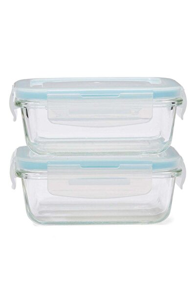 Generic Boro Pro 2-Piece Rectangular Food Storage Container Set With Lid Blue...