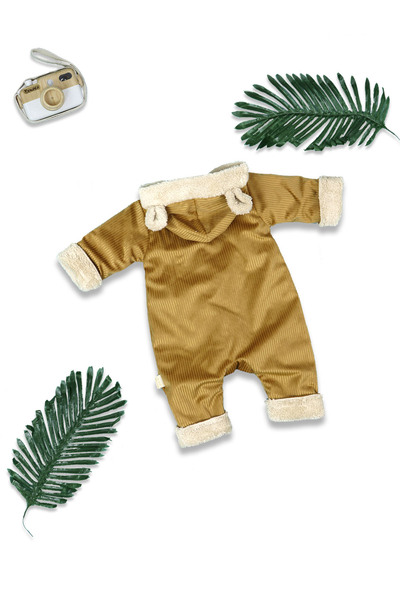 Nehad Bebe Baby Boy Welsoft Jumpsuit with Teddy Bear Accessory