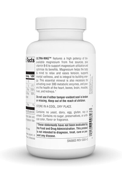 source naturals Ultra-Mag Magnesium Complex - Maintains Muscle & Nerve Function - 120 Tablets