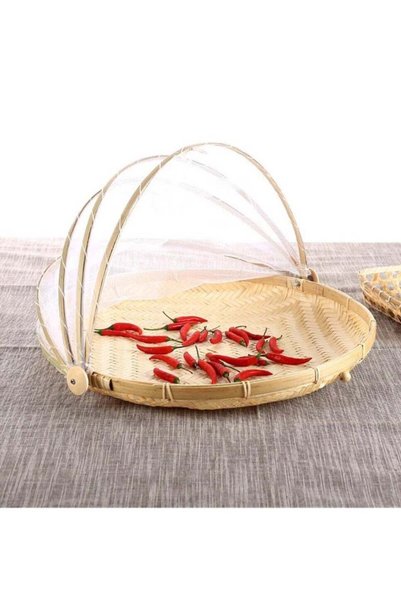 Generic 1Pc Shop Food Basket Food Containers Hand Woven Basket Bamboo Bun Holder