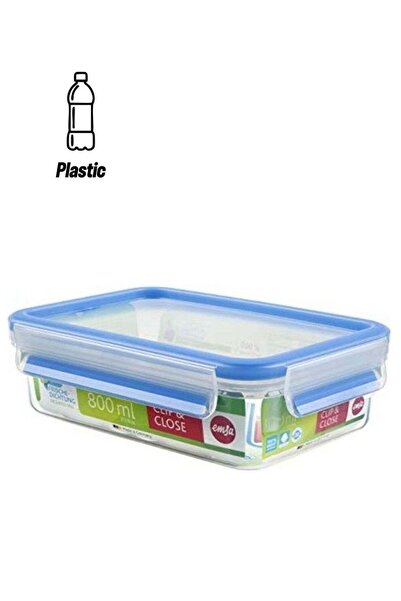 Generic Clip And Close Rectangular Food Storage Container With Lid Clear 0.8L...