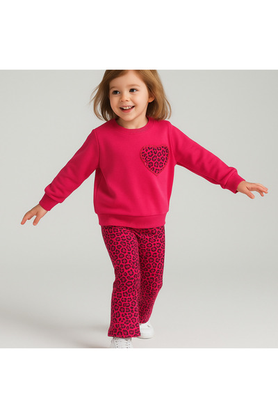 KGN GİYİM Girls' Suit Leggings Knitwear Bottom Top Set