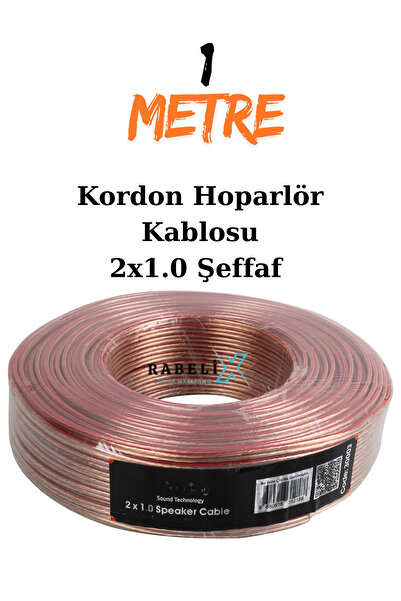 Rabelix Online Marketing 1 Metre Şeffaf 2x1.0 Hoparlör Ses Sitemi Kablosu - Hoporlör Elektrik Tesisat Kordon Kablosu