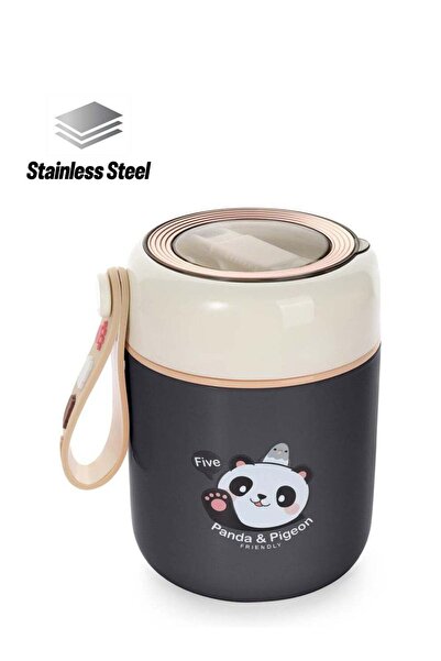 Generic Excefore 15.4 oz Thermos For Hot Food Kids Insulated Food Jar With Foldable Spoon, Leak Proof, Stai