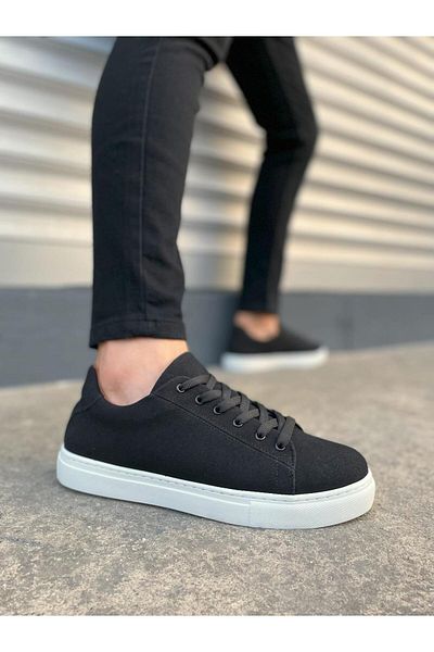 MELAMS Flame Lace-Up Suede Men's Casual Sneaker Shoes - Jy - Jy Sbt - Black