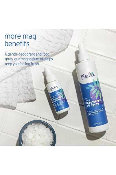 lifeflo Life-Flo Pure Magnesium Oil Spray for Feet & Body - 100% Magnesium Chloride - 8 oz