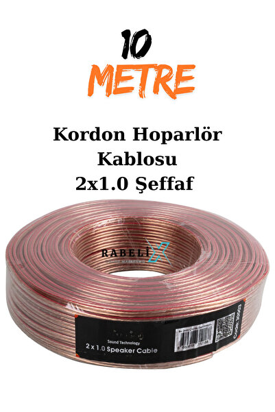 Rabelix Online Marketing 10 Metre Şeffaf 2x1.0 Hoparlör Ses Sitemi Kablosu - ...