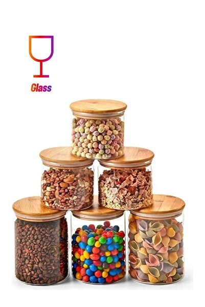 Generic 6Pcs Borosilicate Glass Food Storage Jar with Lid. 500MLx3Pcs, 750Mlx...