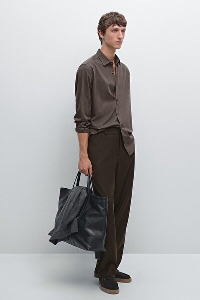 Massimo Dutti Slim fit fitilli melanj gömlek