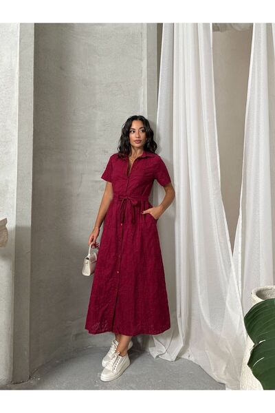 Queensland Waist Belted, Eye Beaded Pattern, Wrapped Maxi Length, Comfortable Stylish Casual Dress